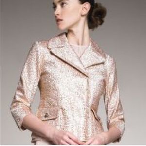 Nina Ricci Gold Rose Jacquard Print Jacket 10 NWT